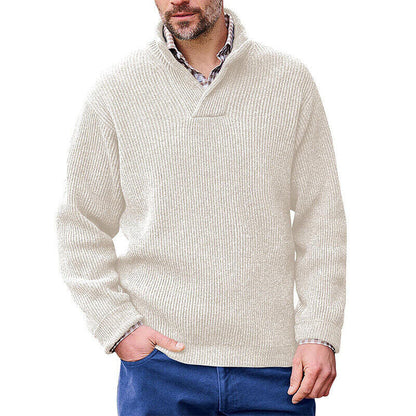 Gervold | Herren Strickpullover Schalkragen Rippenstrick - Brown - Image 6