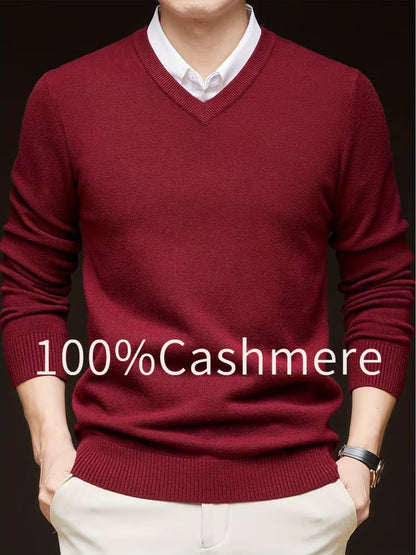 Halvord | Herren V-Ausschnitt Pullover Schwarz - Black - Image 15