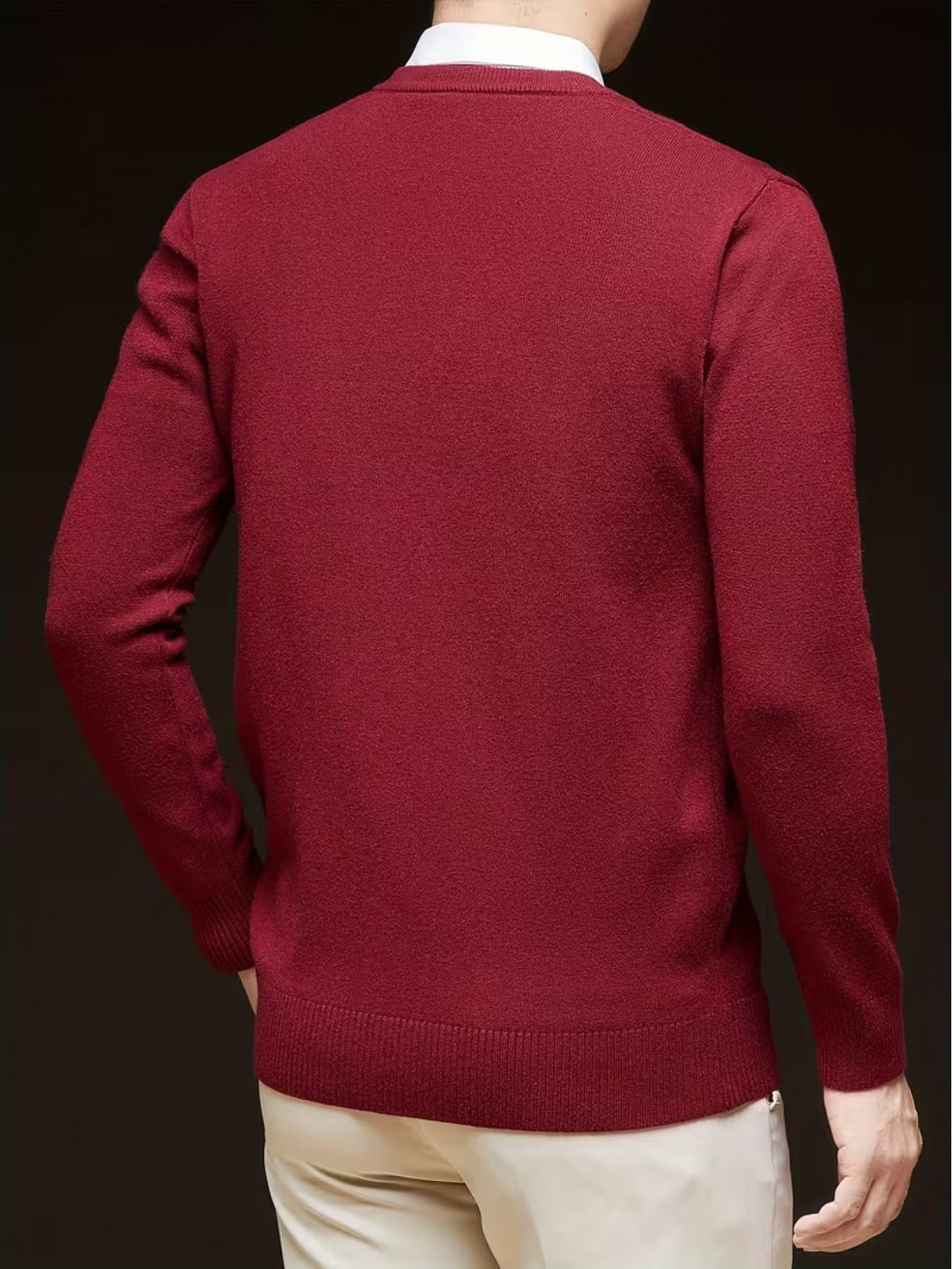 Halvord | Herren V-Ausschnitt Pullover Schwarz - Black - Image 16