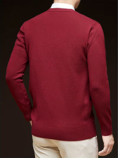 Halvord | Herren V-Ausschnitt Pullover Schwarz - Black - Image 16