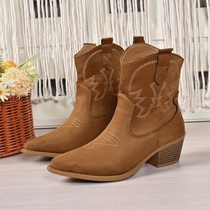 Hedda | Damen Western Cowboystiefel Stiefelette Braun - Camel - Image 3