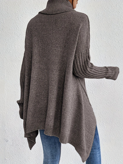 Hedrun | Damen Rollkragenpullover Oversized Strickpullover - Blue - Image 20
