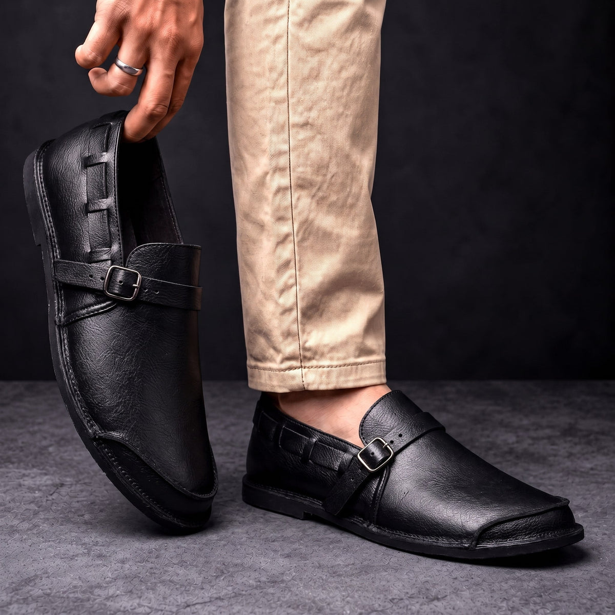 Herren Loafer Schnallen Design Gepolstert Business Casual 7