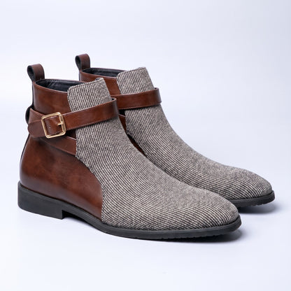 Herren Stiefeletten Verstellbare Schnalle Boots Schuhe 5