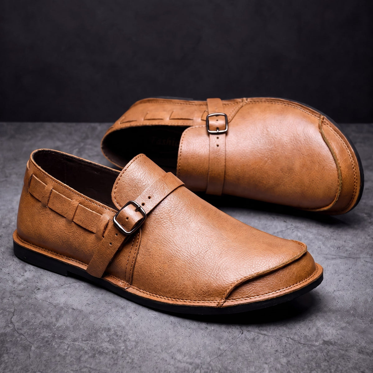 Herren Loafer Schnallen Design Gepolstert Business Casual 8