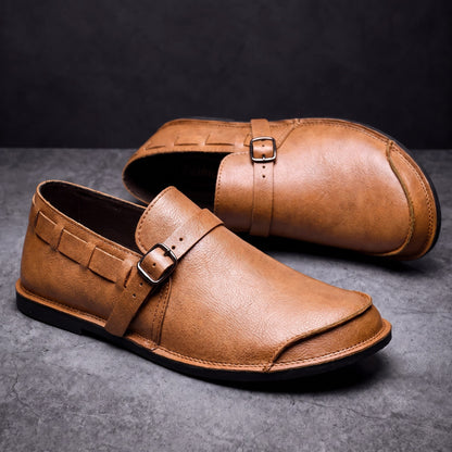 Herren Loafer Schnallen Design Gepolstert Business Casual 8