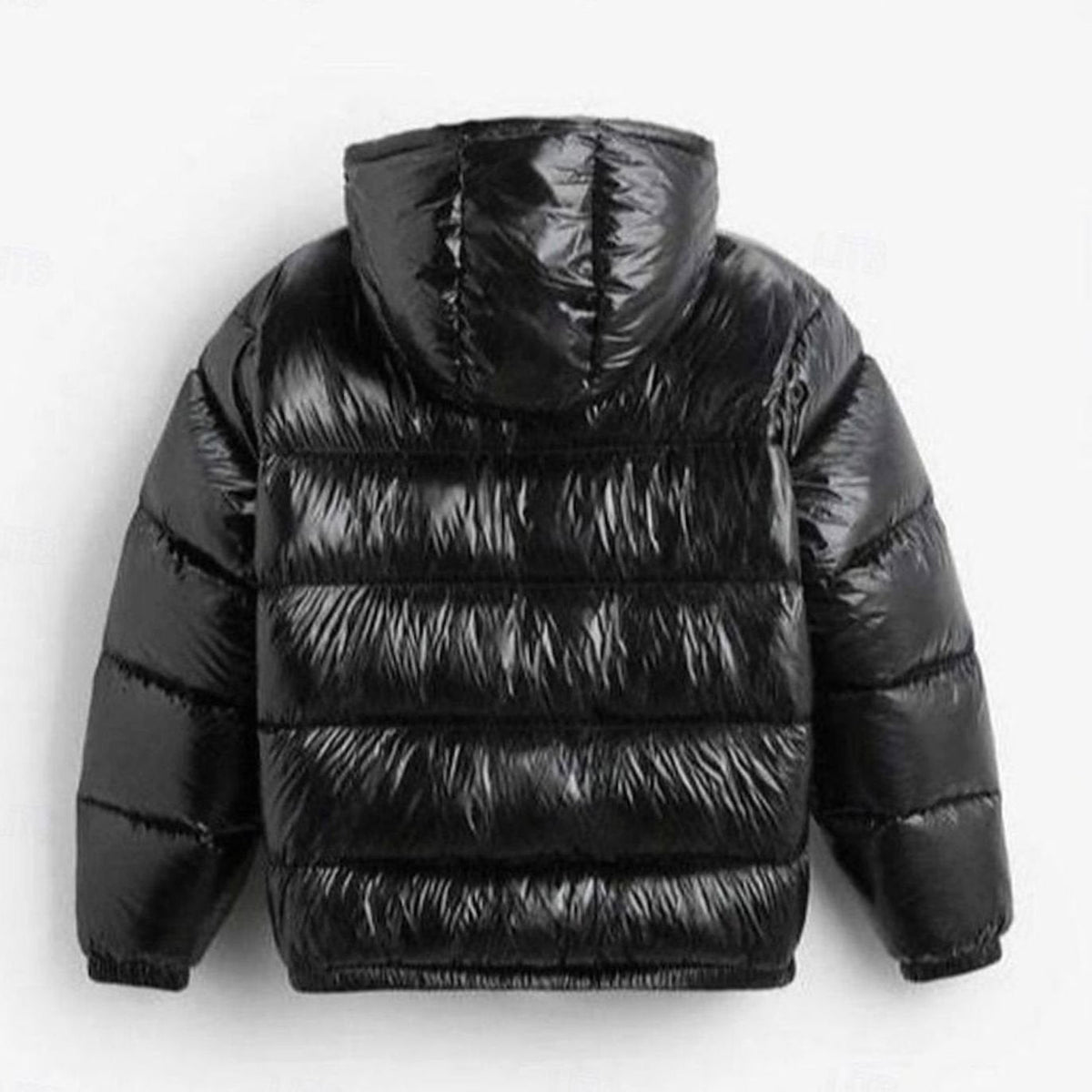 Herren Gesteppte Pufferjacke mit Kapuze und Reißverschluss