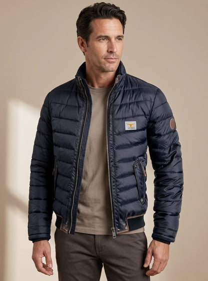Herren Gesteppte Winterjacke mit Stehkragen und Reißverschluss