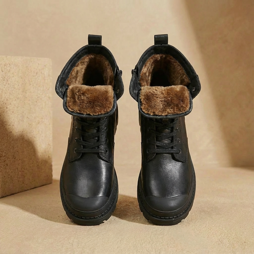 Herren Stiefel Reißverschluss Schnürstiefel Vintage Look 4