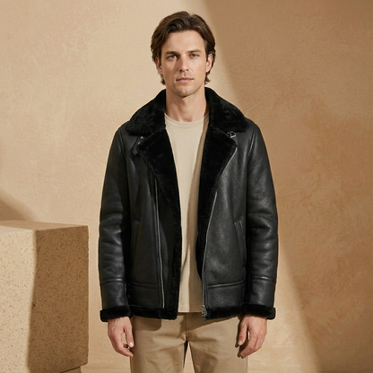 Herren Jacke Aviator Style Warm Gefüttert Regular Fit 1
