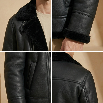 Herren Jacke Aviator Style Warm Gefüttert Regular Fit 5