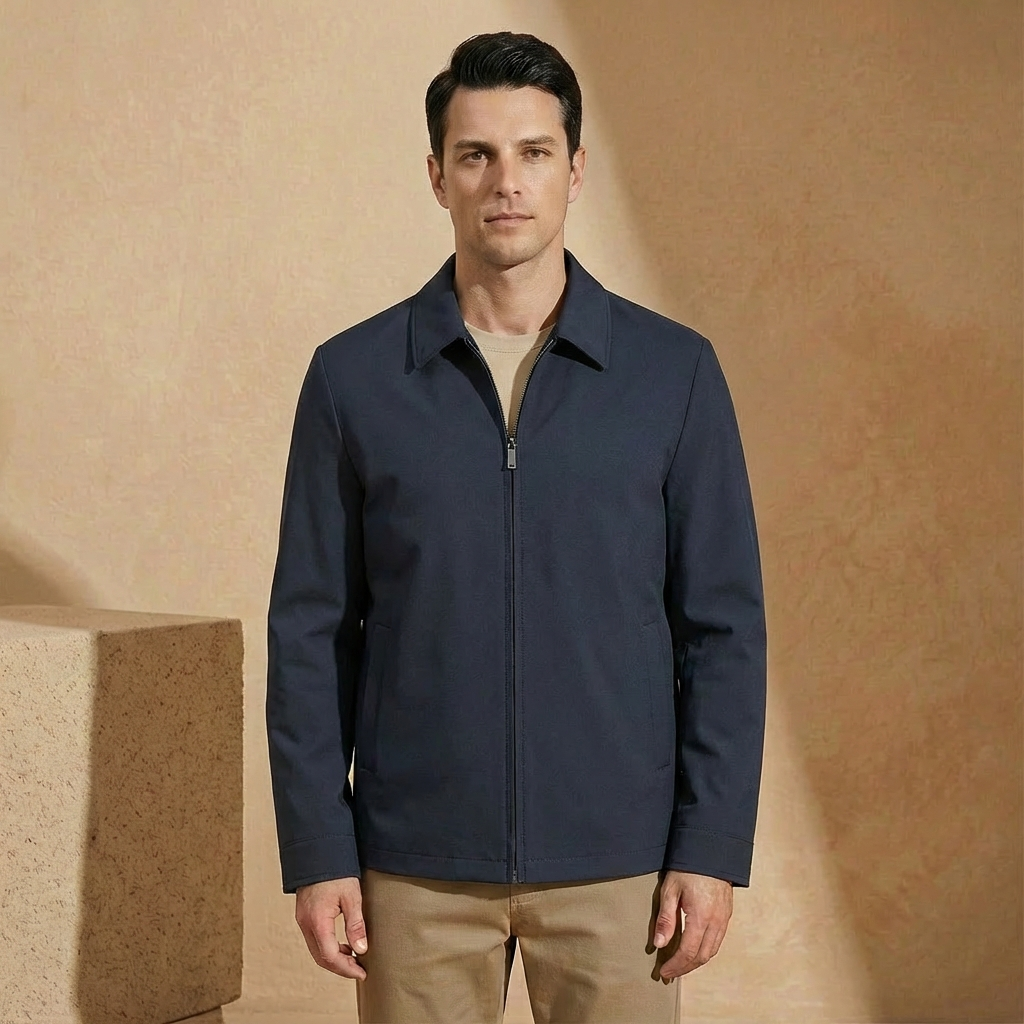 Herren Windjacke Taillierter Fit Leichte Zip Jacke 6