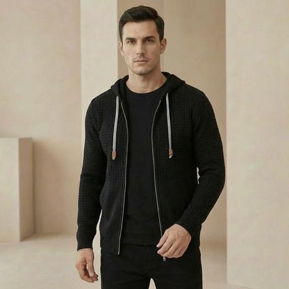 Herren Kapuzenjacke Reißverschluss Taschen Bündchen 1