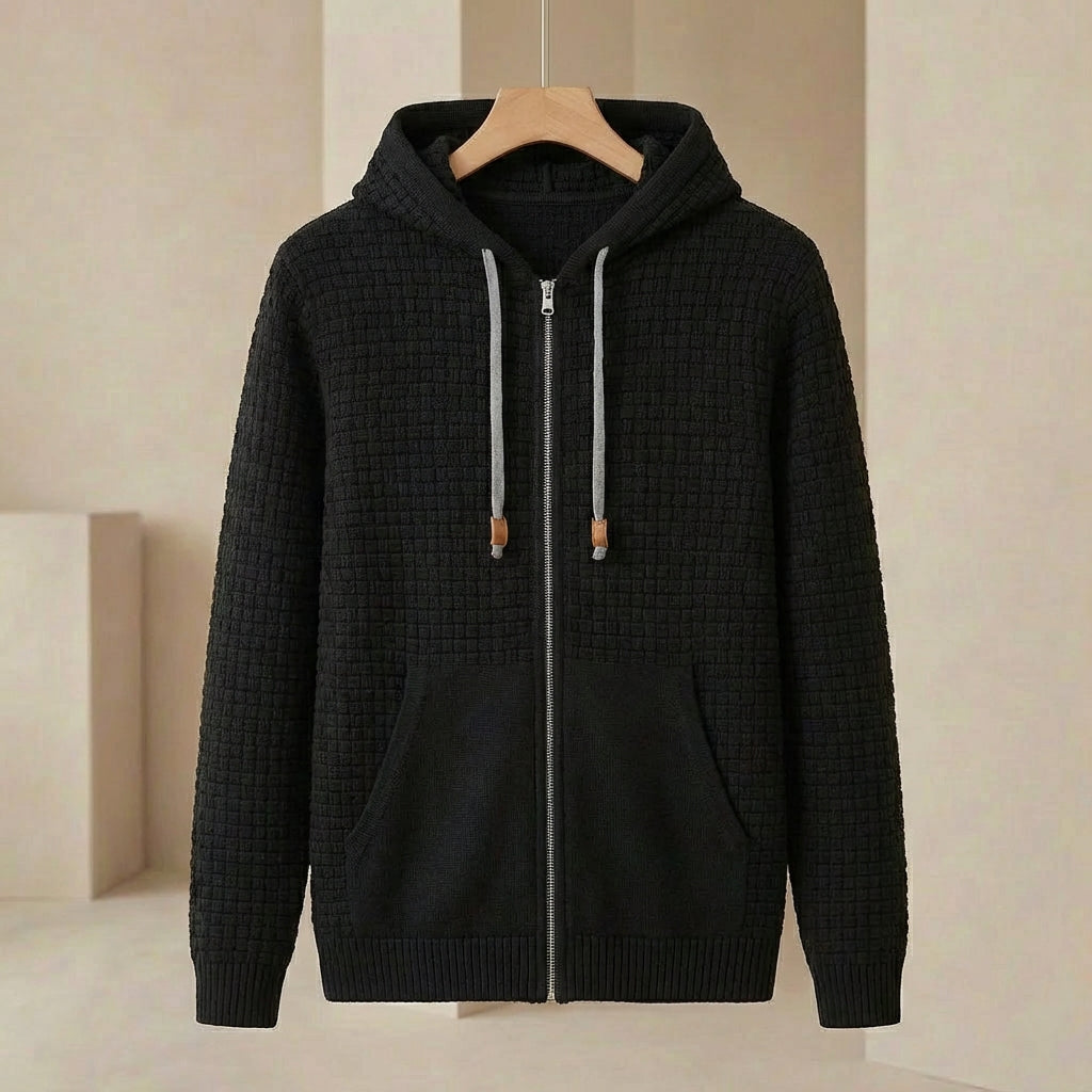 Herren Kapuzenjacke Reißverschluss Taschen Bündchen 4