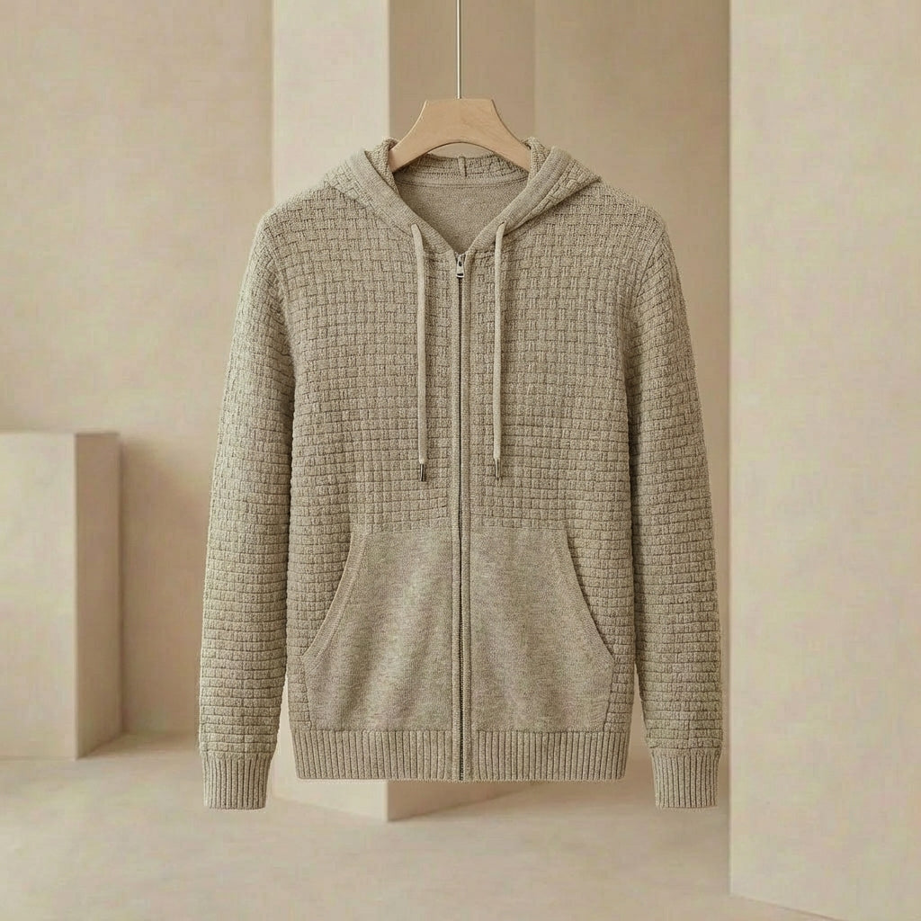 Herren Kapuzenjacke Reißverschluss Taschen Bündchen 7