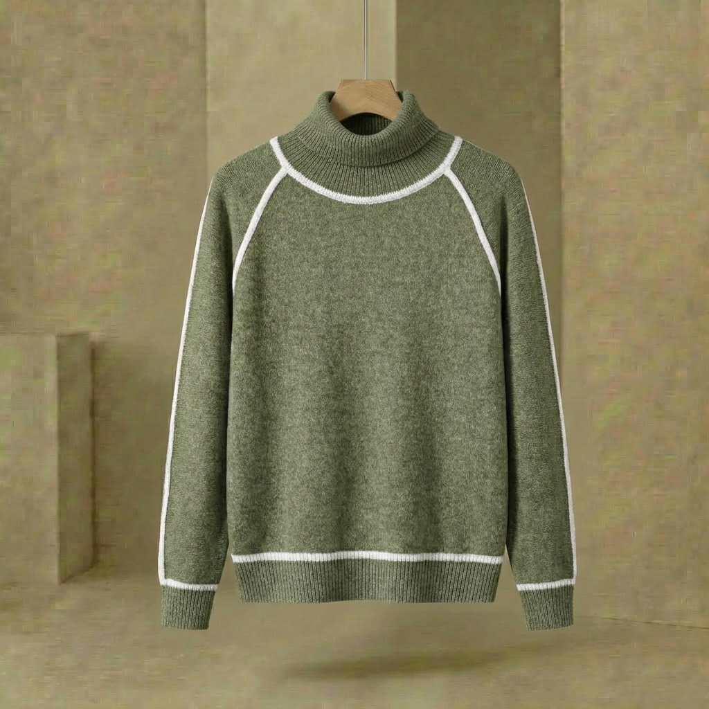 Herren Rollkragenpullover Relaxed Fit Strickpullover 3