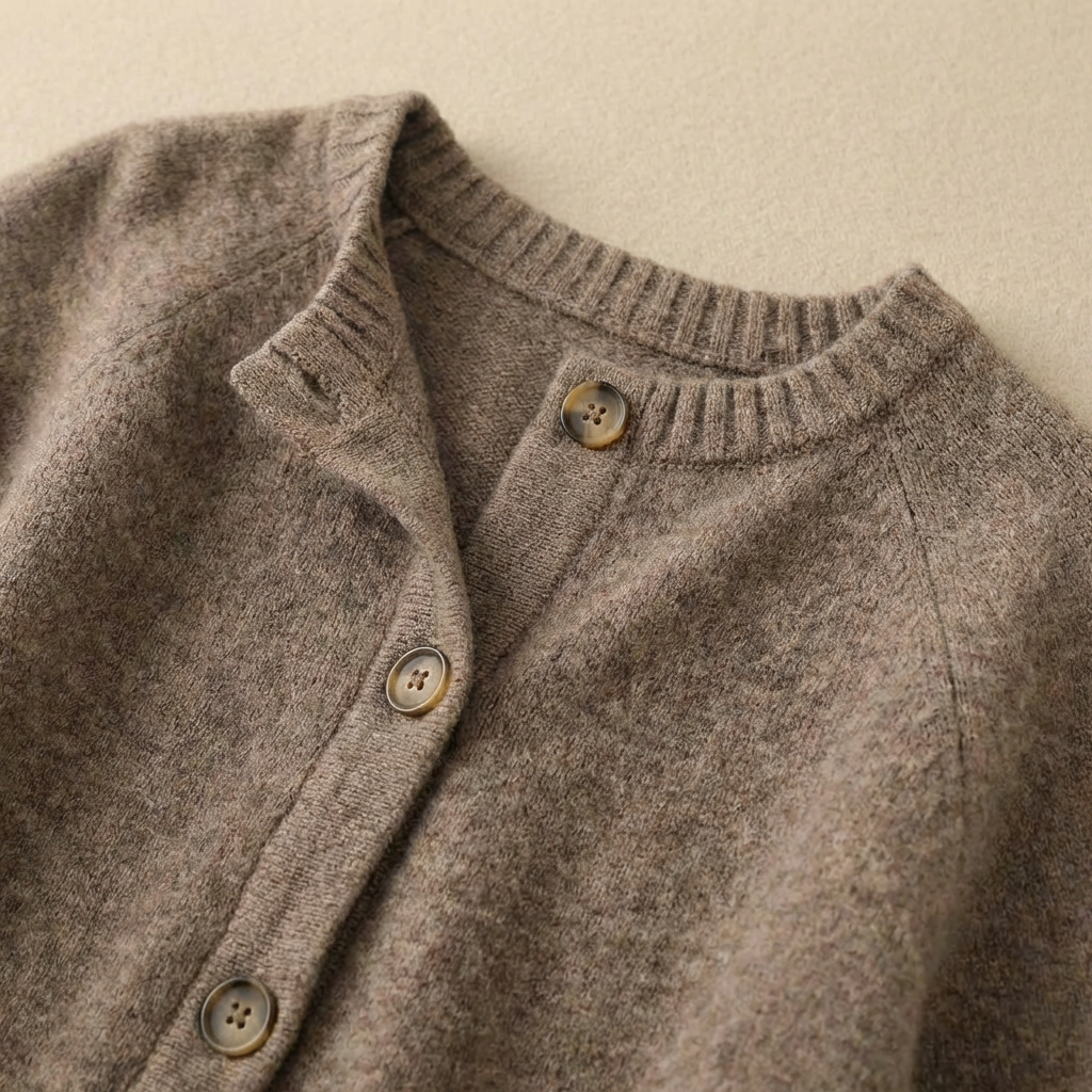 Damen Cape Cardigan Knopfverschluss Strickjacke Wickel Look 7