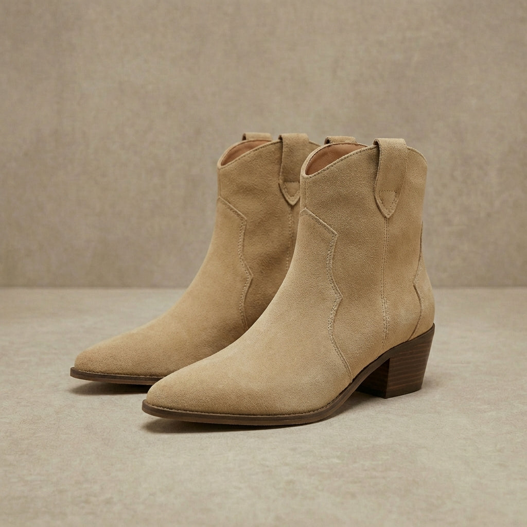 Damen Chelsea Boots Western-Style gepolsterte Sohle 1