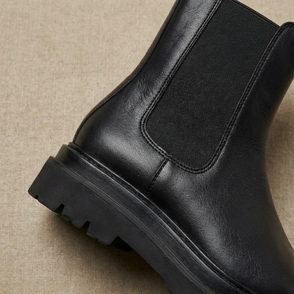 Damen Chelsea Boots Plateau-Sohle Wasserabweisend Slip-on 2