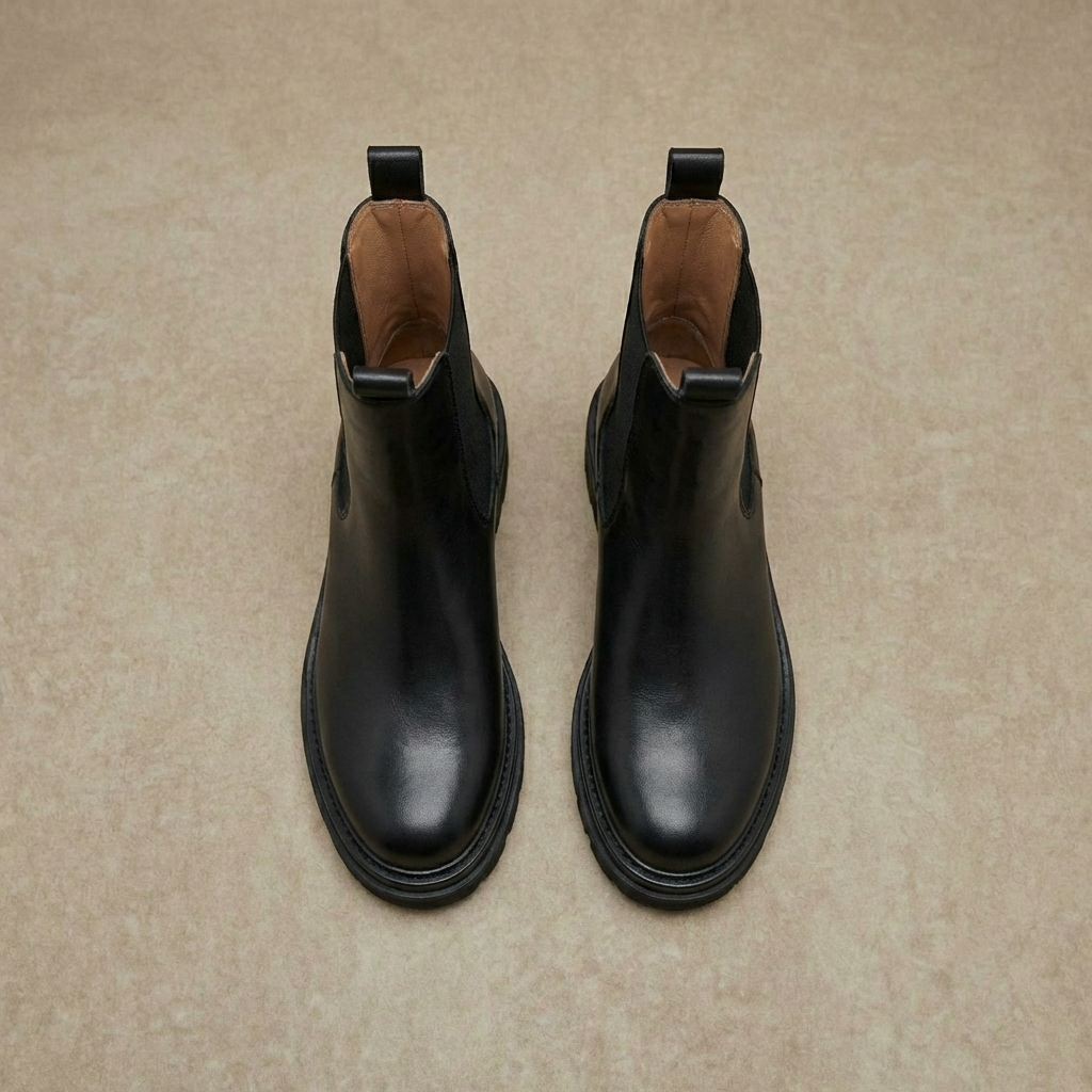 Damen Chelsea Boots Plateau-Sohle Wasserabweisend Slip-on 3
