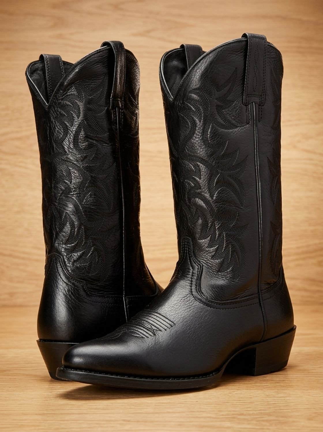 Hildrun | Damen Bestickte Western Cowboy Stiefel - Black - Image 3