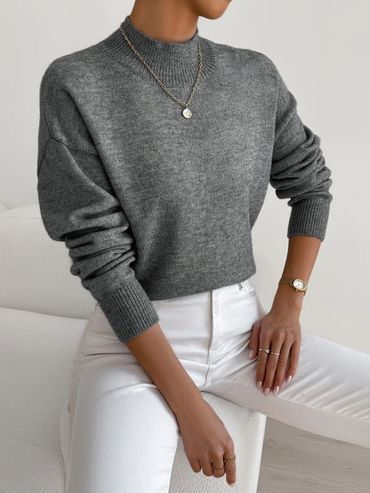 Idunna | Damen Strickpullover Mock-Neck Weiß - White - Image 9