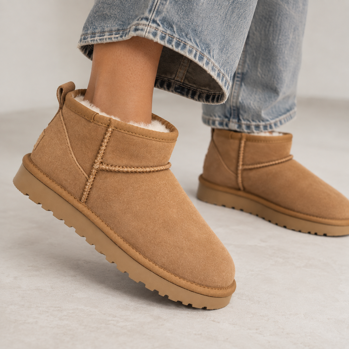 Ilvorna | Damen Gefütterte Stiefeletten Wildleder - Camel - Image 4