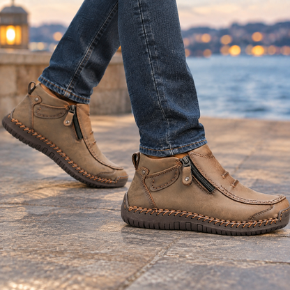 Men's ankle boots designed for easy on-and-off wear