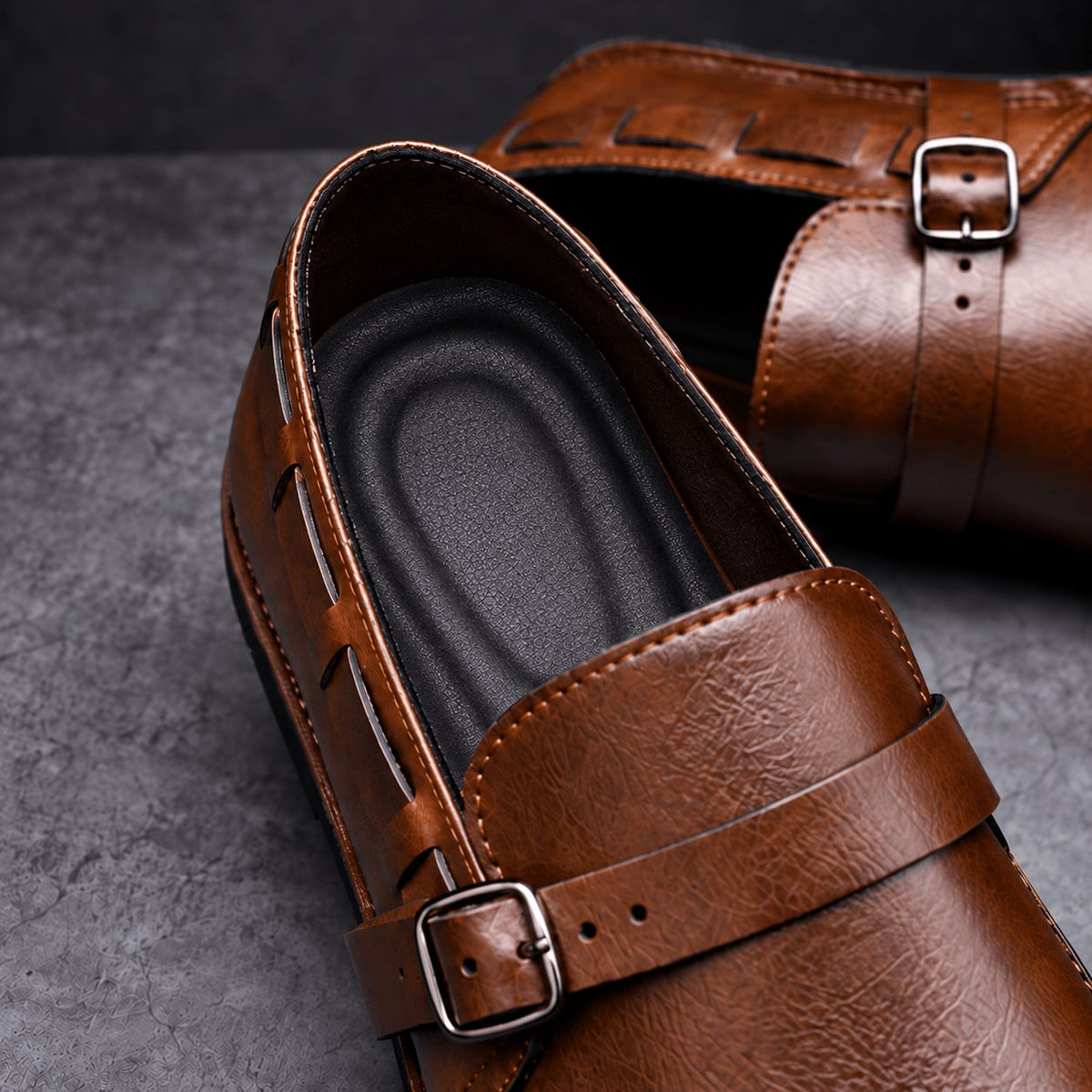 Herren Loafer Schnallen Design Gepolstert Business Casual 4