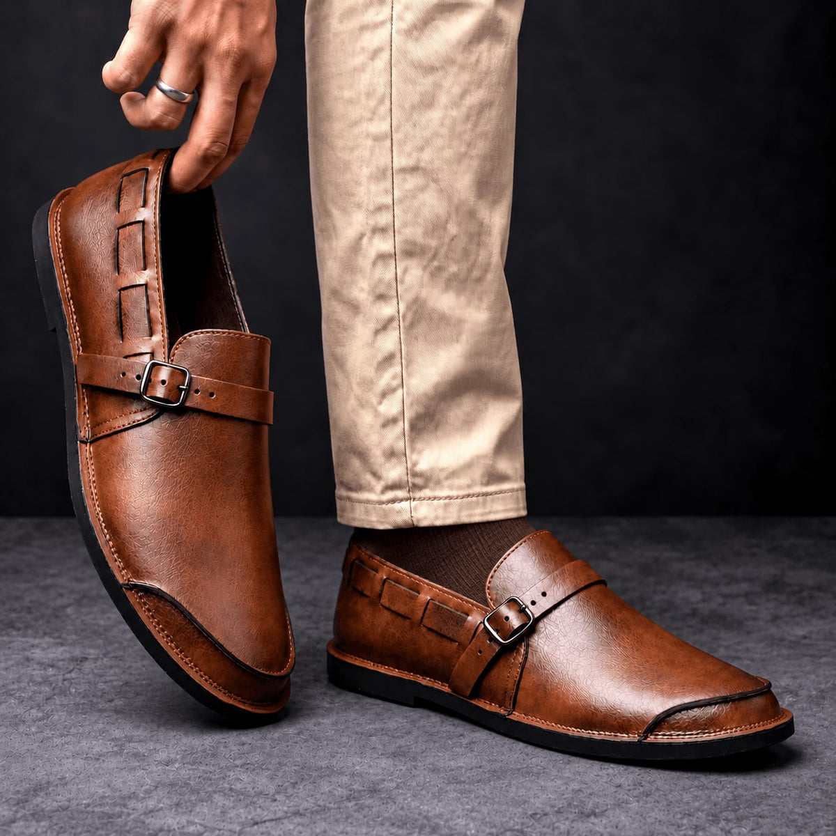Herren Loafer Schnallen Design Gepolstert Business Casual 2