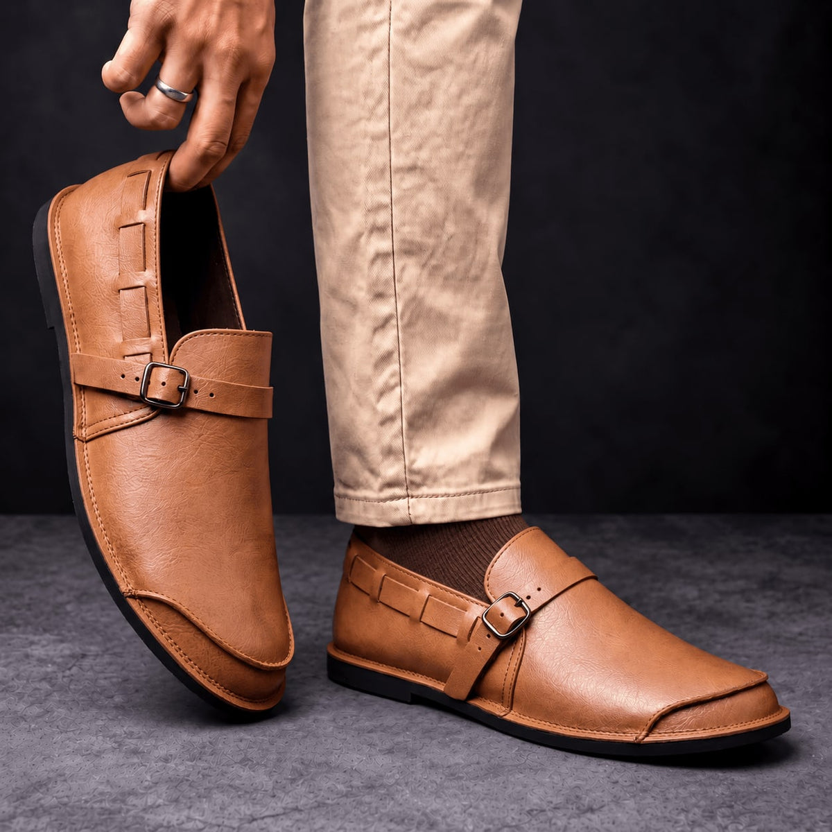 Herren Loafer Schnallen Design Gepolstert Business Casual 9