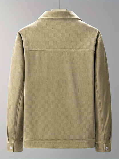 Velourjacke Herren | Karomuster & Druckknöpfe 8