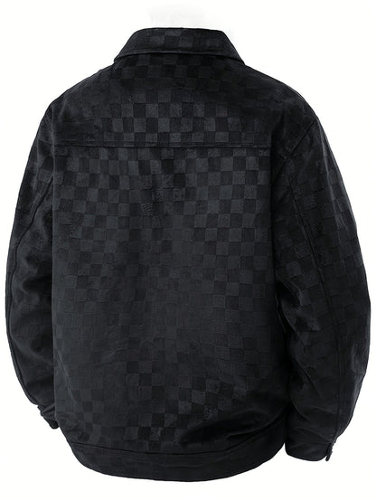 Velourjacke Herren | Karomuster & Druckknöpfe 3