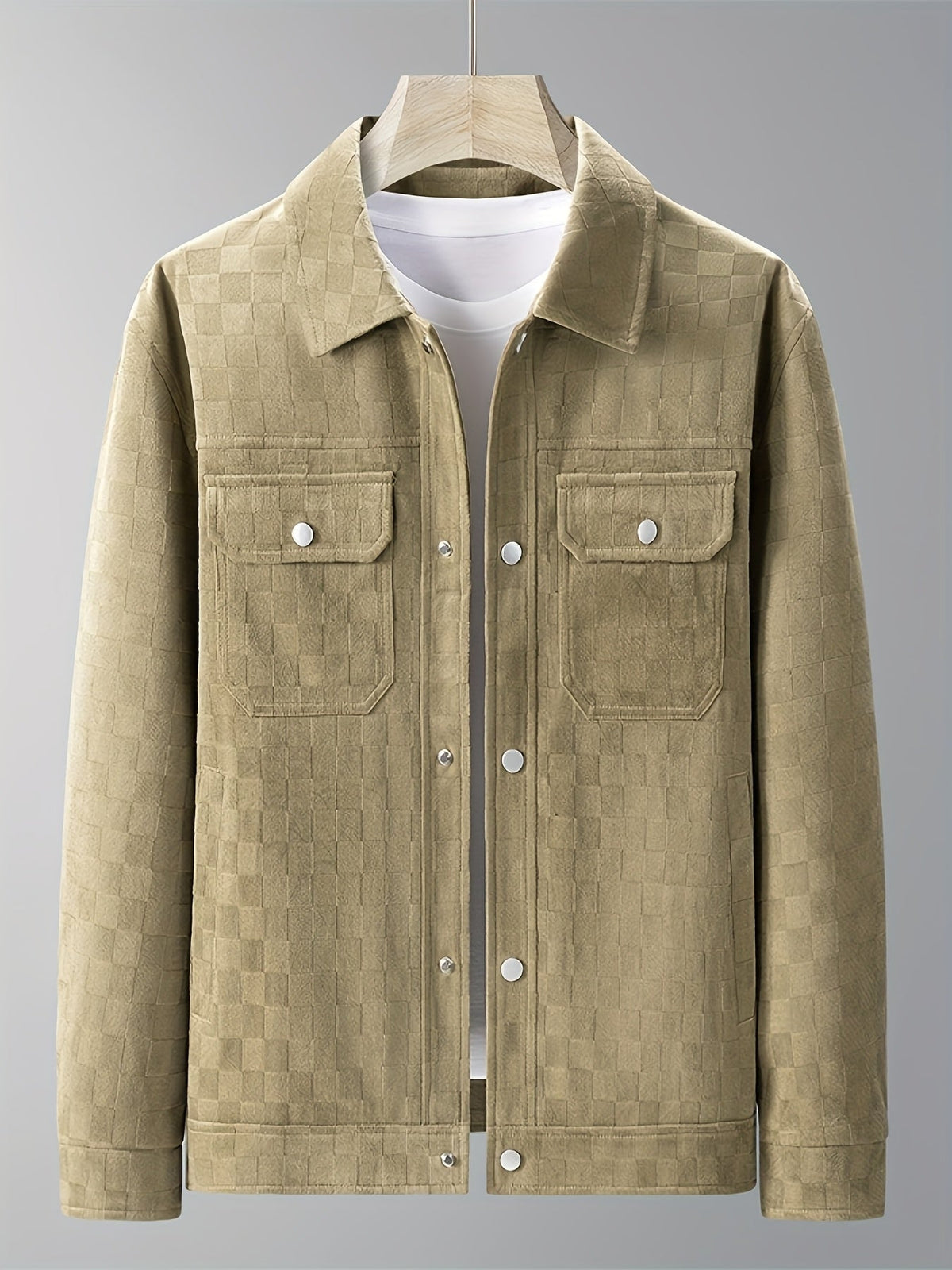 Velourjacke Herren | Karomuster & Druckknöpfe 7