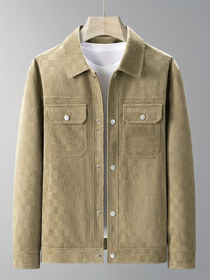 Velourjacke Herren | Karomuster & Druckknöpfe 7