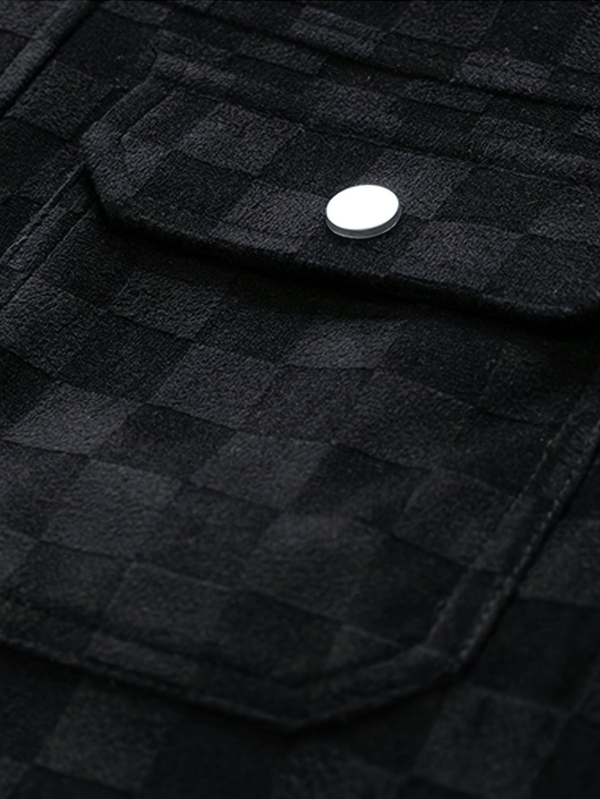 Velourjacke Herren | Karomuster & Druckknöpfe 5