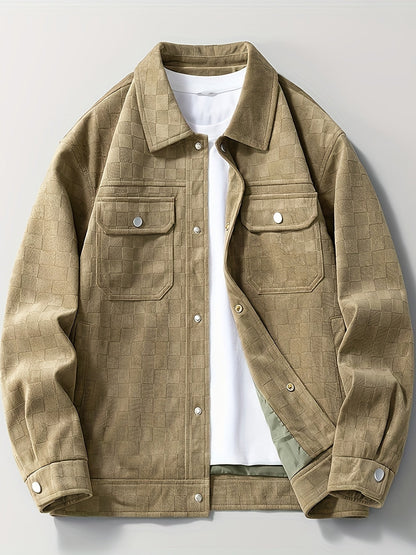 Velourjacke Herren | Karomuster & Druckknöpfe 10