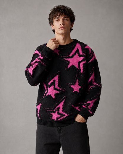 Back view of the men's textured knit sweater