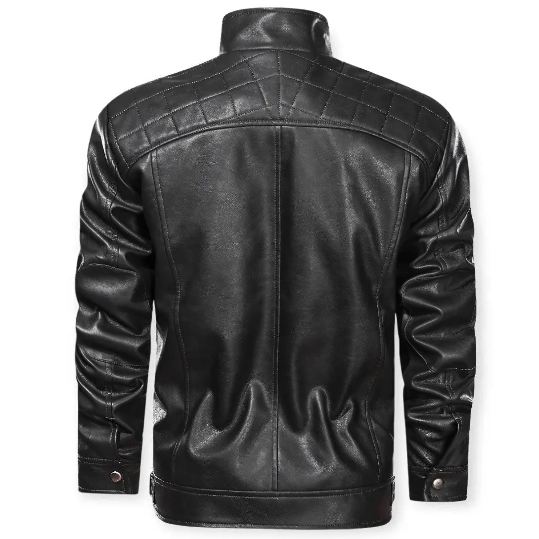 black leather jacket
