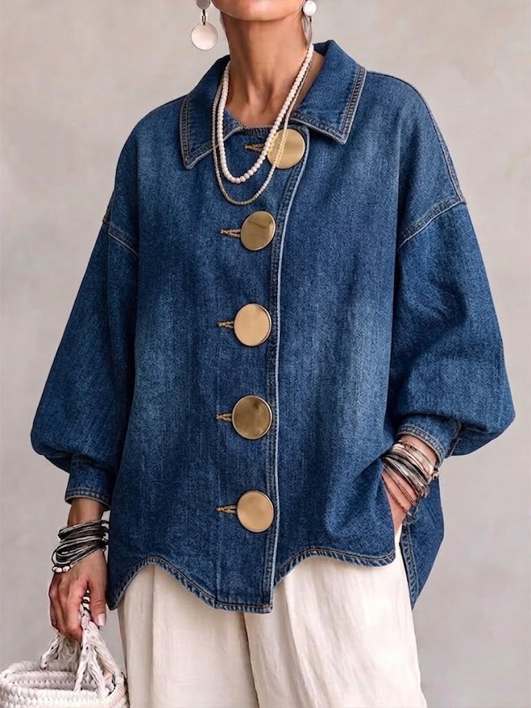 Jeansjacke Herren | Wellen-Saum & Oversized Fit 1