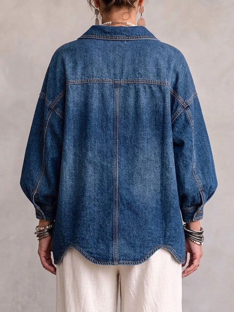 Jeansjacke Herren | Wellen-Saum & Oversized Fit 2
