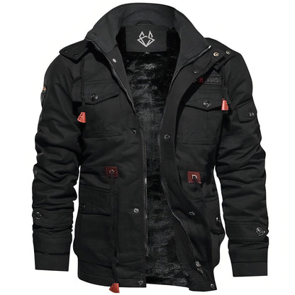 Herren Safarijacke Warm Funktional Übergangsjacke Taschen 1