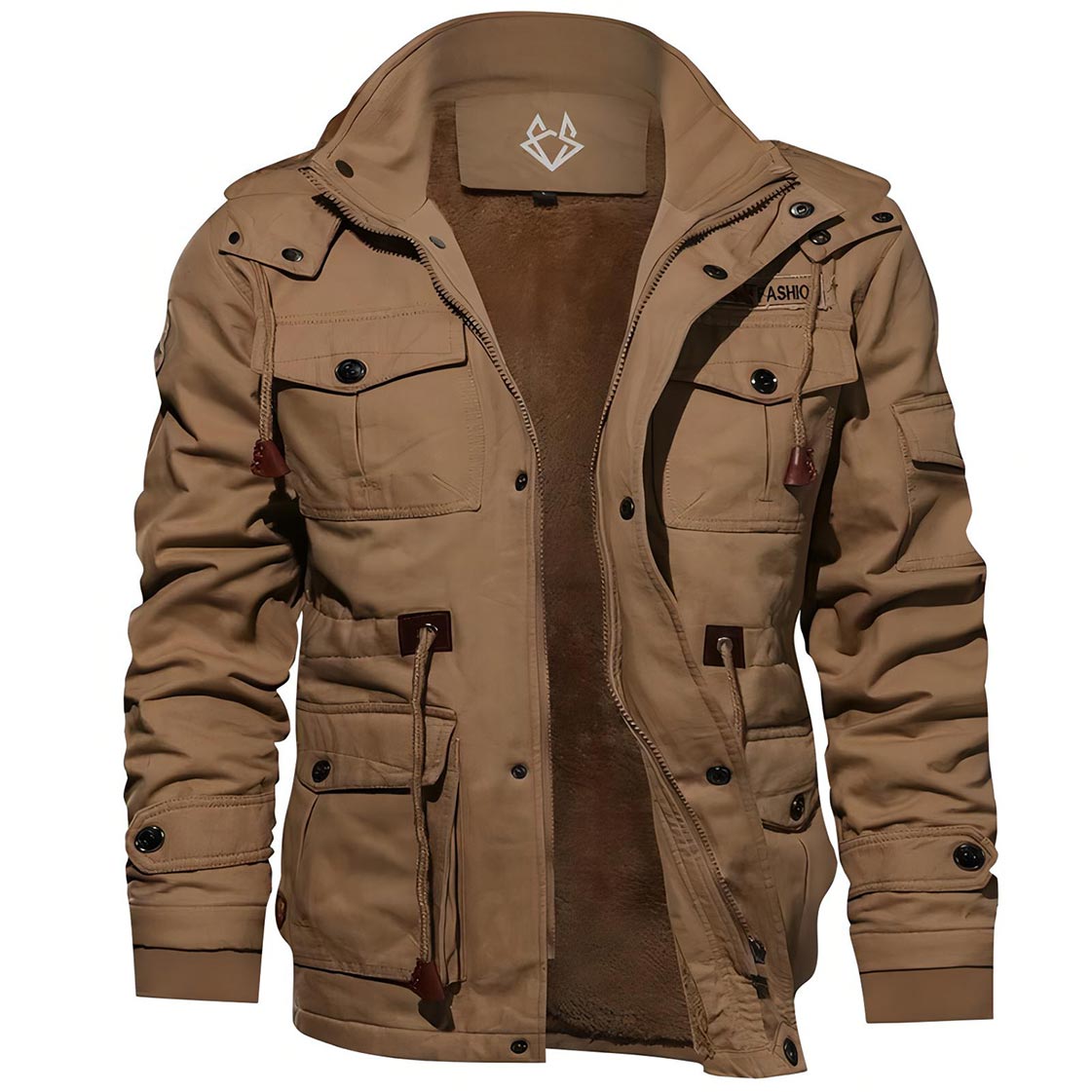 Herren Safarijacke Warm Funktional Übergangsjacke Taschen 4