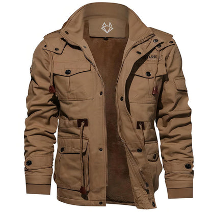 Herren Safarijacke Warm Funktional Übergangsjacke Taschen 4
