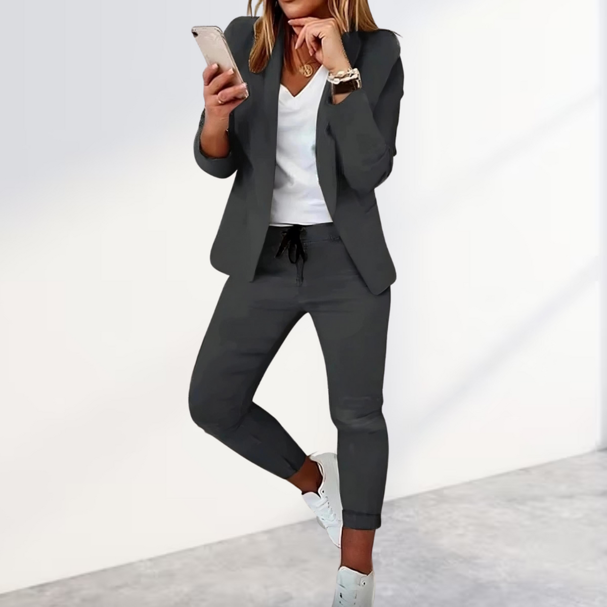 Hosenanzug Damen | Blazer Set Elegant & Bequem 2