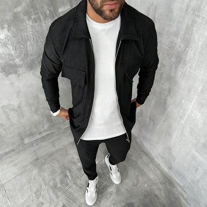 Jogginganzug Herren | Reißverschluss & Rippstrick-Design 3