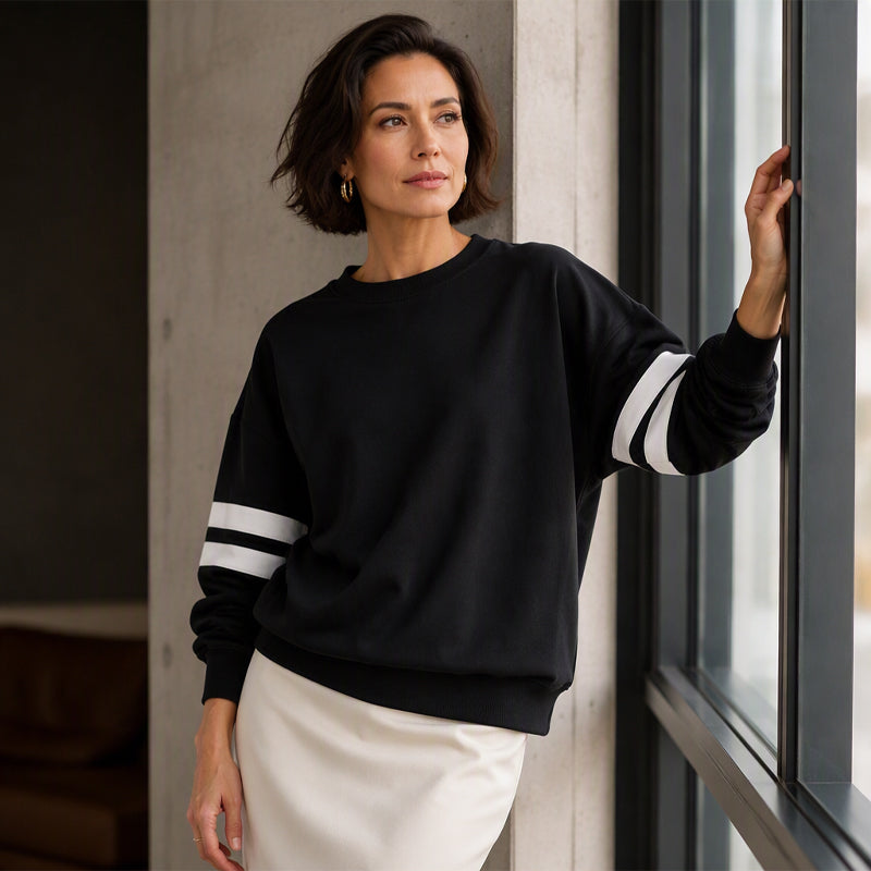 Sweatshirt Damen | Kontraststreifen & Lässige Passform 2