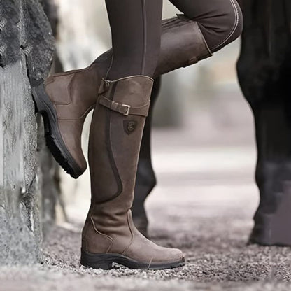 Stiefel Damen Langschaft Reitstil in Dunkelbraun