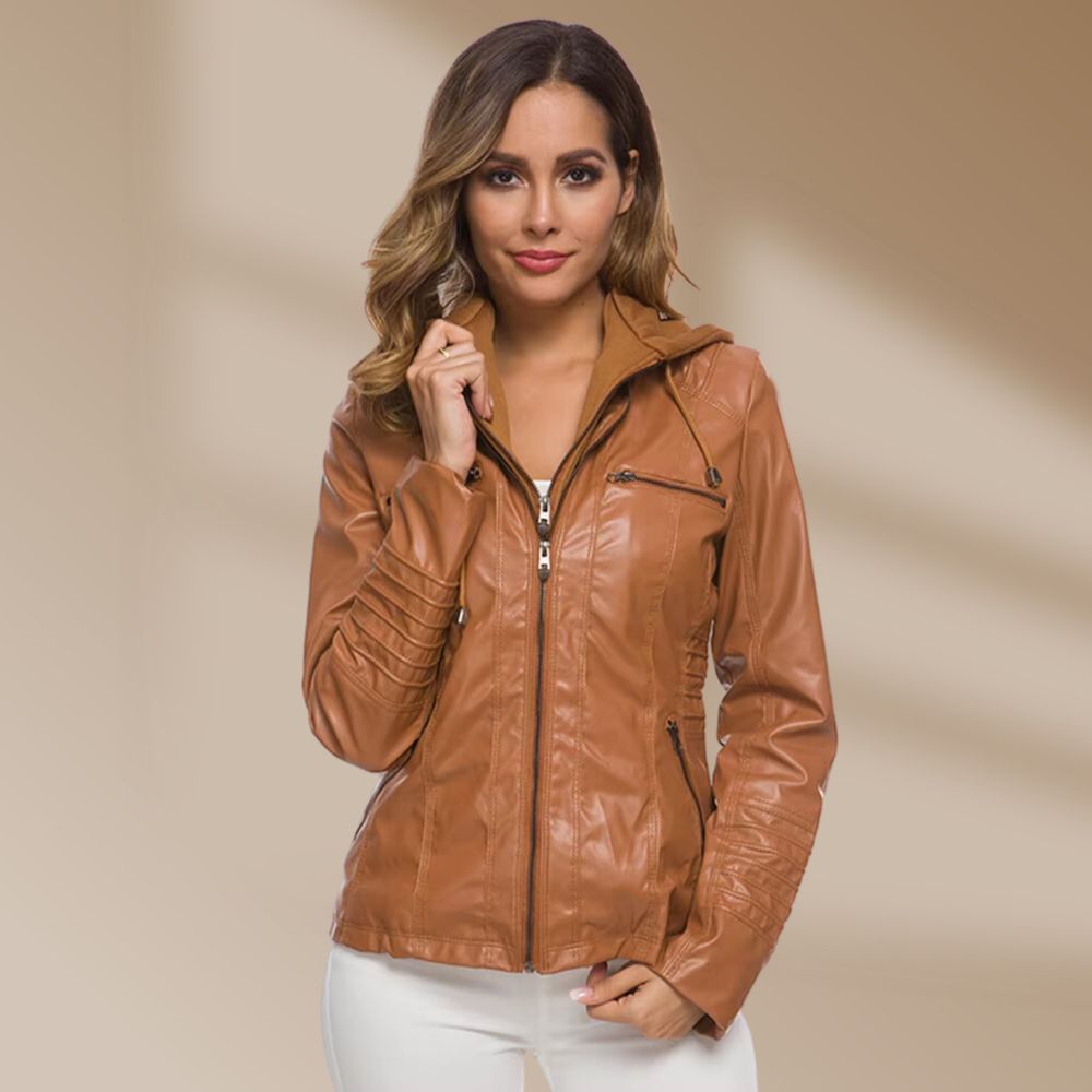 Bikerjacke Damen | Wärmendes Futter & Abnehmbare Kapuze 1
