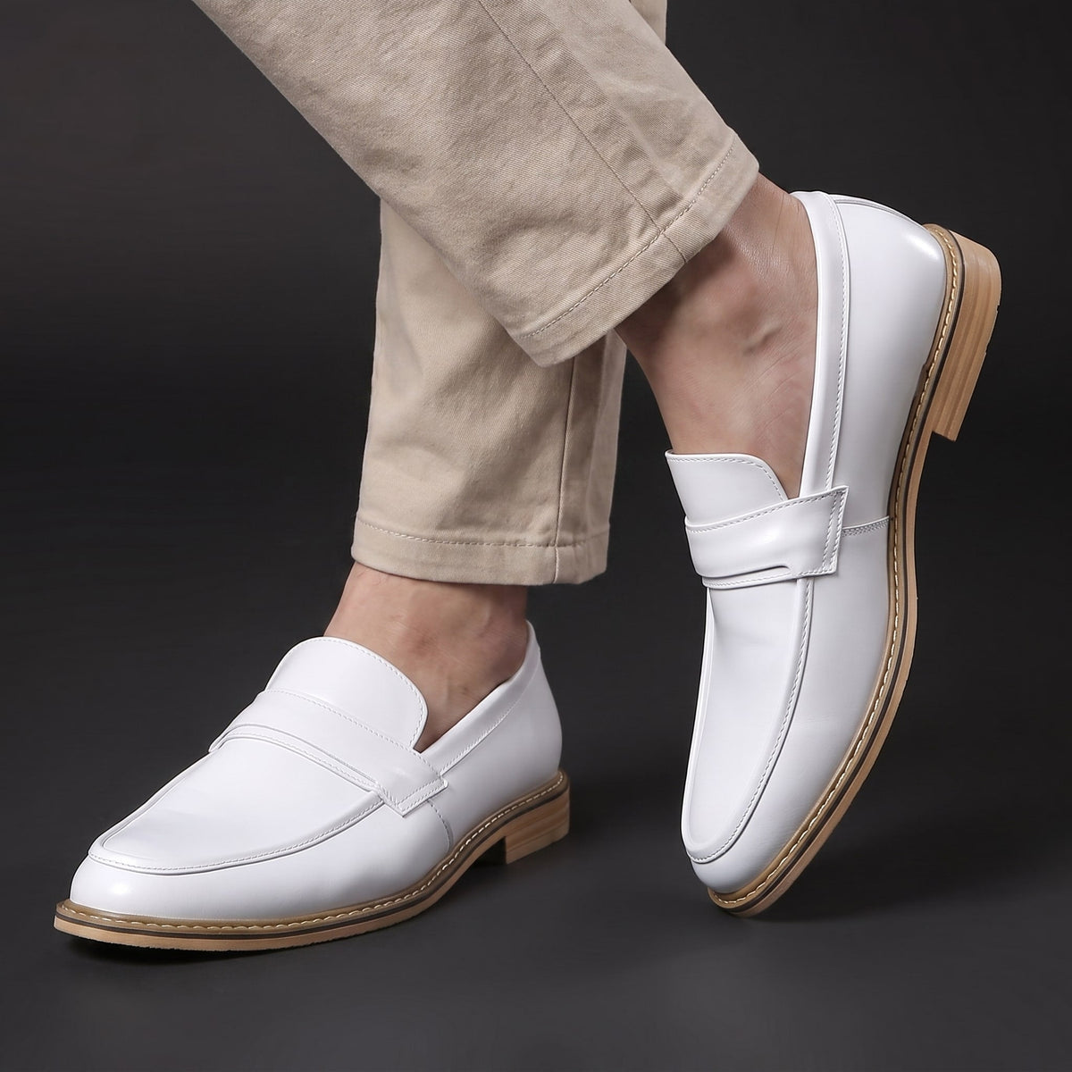 Herren Penny Loafer Slip-On Mokassins Gepolstert True to Size 10